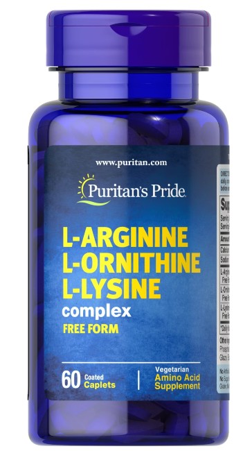 L-Arginina L-Ornitina L-Lisina 60 compresse rivestite Vegetariano - fronte 2