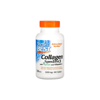 Anteprima di un flacone di Doctor's Best Collagen types 1 and 3 1000 mg 180 compresse, il miglior integratore di collagene.