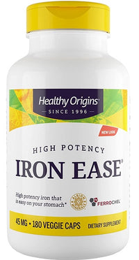 Anteprima per Healthy Origins Iron Ease 45 mg 180 capsule vegetali.