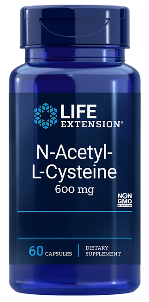 N-Acetyl Cysteine 600 mg 60 capsules - front 2