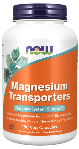 Now Now Foods Trasportatori di magnesio 120 mg 180 capsule vegetali.