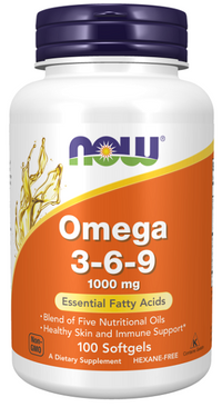 Miniatura per Now Foods Omega 3-6-9 100 softgel è un integratore ricco di acidi grassi essenziali che apportano numerosi benefici al sistema cardiovascolare. Grazie alle sue proprietà antinfiammatorie, aiuta a combattere l'arteriosclerosi.