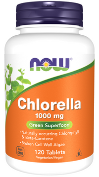 Miniatura per Now Foods Chlorella 1000 mg 120 compresse.