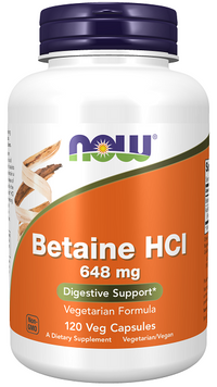 Miniature per Now Foods Betaine HCI è un integratore alimentare in forma di capsule vegetali da 648 mg.