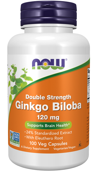 Now Now Foods Estratto di Ginkgo Biloba 24% 120 mg 100 capsule vegetali.