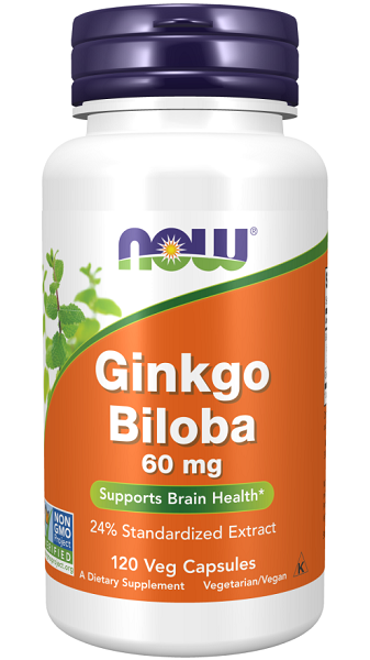 Now Foods Estratto di Ginkgo Biloba 24% 60 mg 120 capsule vegetali.