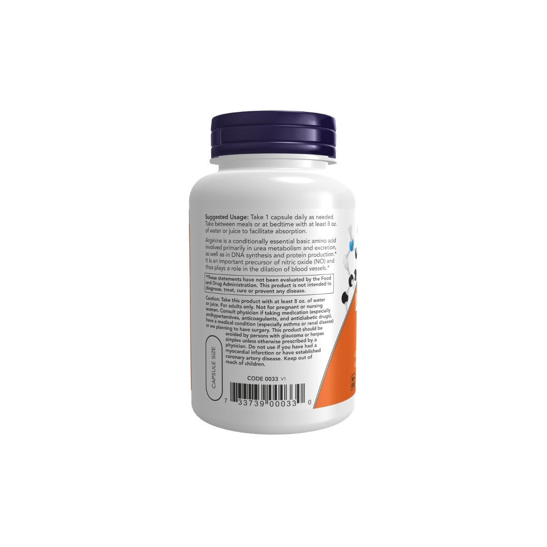 L-Arginine 700 mg 180 Veg Capsules - back