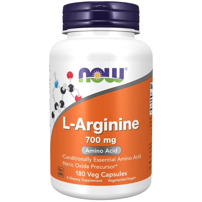 L-Arginine 700 mg 180 Veg Capsules - front 2