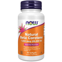 Thumbnail for Natural Beta Carotene 7500 mcg 90 Softgels - front