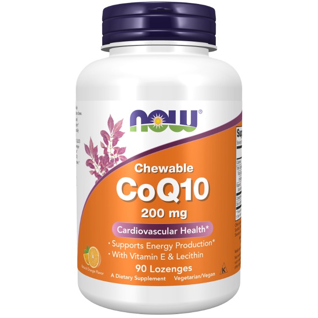 Coenzyme CoQ10 200 mg 90 Lozenges Orange Flavor - front