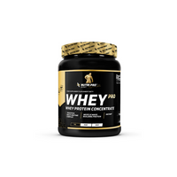 Thumbnail for Black container of Whey PRO by Nutri Pro Sport, featuring 700g of vanilla-flavored whey protein concentrate enriched with amino acids, with gold and white labeling.