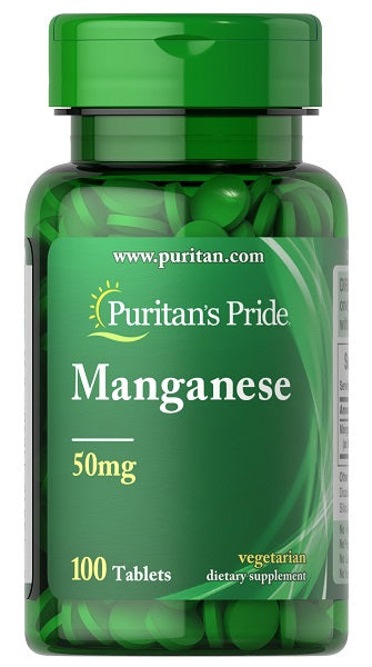 Puritan's Pride Manganese 50mg 100 compresse.