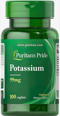 Thumbnail for Puritan's Pride Potassium 99 mg 100 caplets coated è un integratore alimentare che aiuta a mantenere l'equilibrio elettrolitico e a regolare la pressione sanguigna.