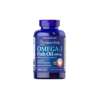 Miniature per un integratore di olio di pesce Omega-3 1200 mg (360 mg di Omega-3 attivi) 100 softgel di Puritan's Pride per la salute cardiovascolare e la funzione cognitiva.