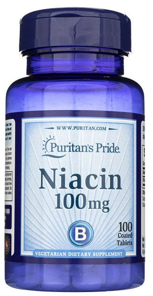 Boost your nervous system health and energy metabolism with a bottle of Puritan's Pride Vitamin B-3 Niacin 100 mg 100 Tablets.