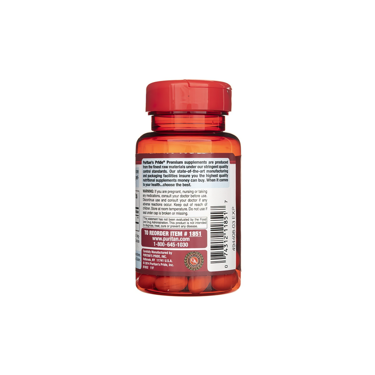 Flacone di Coenzima Q10 - 120 mg 60 softgel a rilascio rapido di Puritan's Pride su sfondo bianco.