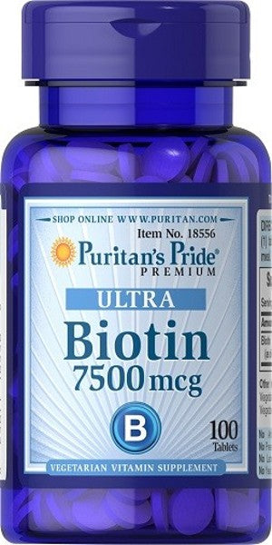Puritan's Pride Biotina - 7,5 mg: integratore alimentare in compresse.