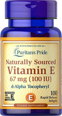 Anteprima per Puritan's Pride Vitamina E 100 UI D-Alfa Tocoferolo 100% Naturale 100 Capsule Morbide a Rilascio Rapido.