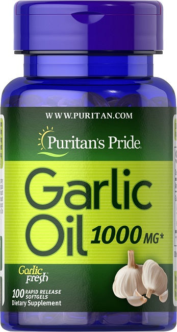 Puritan's Pride Olio di aglio 1000 mg 100 softgel a rilascio rapido.