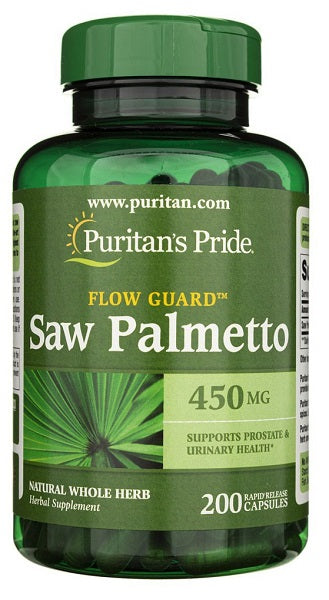 Aumenta la salute della prostata e migliora le funzioni urinarie con Puritan's Pride Saw Palmetto 450 mg 200 capsule a rilascio rapido.