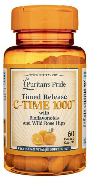 Puritan's Pride Vitamina C-1000 mg con Rosa Canina a rilascio ritardato 60 Compresse rivestite.