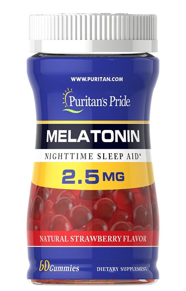 Puritan's Pride Melatonina 2,5 mg 60 Gomme al gusto di fragola Aiuto per il sonno notturno.