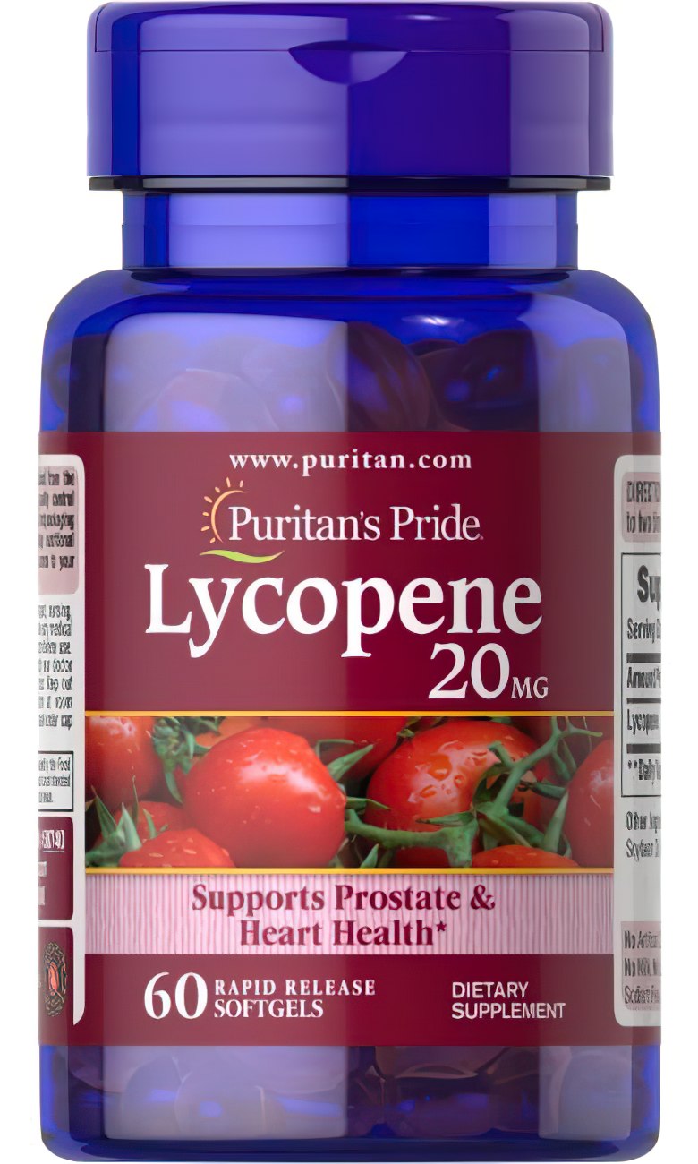 Puritan's Pride Licopene 20 mg 60 Capsule Morbide a Rilascio Rapido.