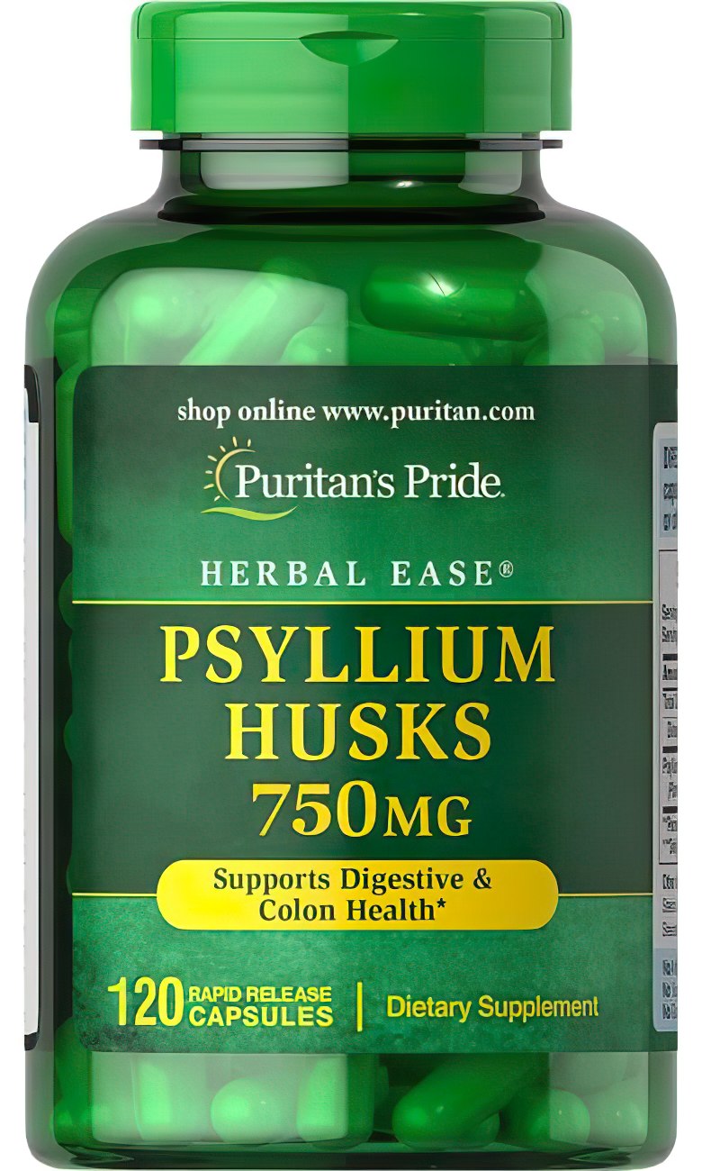Puritan's Pride Semi di Psillio 750 mg 120 Capsule a Rilascio Rapido - un potente disintossicante per l'apparato digerente.