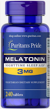 Miniatura per Puritan's Pride Melatonina 3 mg 240 Compresse aiuto al sonno notturno.