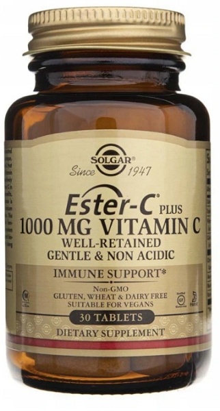 Solgar Ester-c Plus 1000 mg di vitamina C 30 compresse.