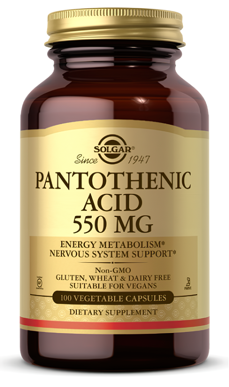 Solgar Acido Pantotenico 550 mg 100 Capsule Vegetali è un integratore alimentare che fornisce l'acido pantotenico, un nutriente essenziale per sostenere la salute e il benessere generale.