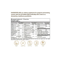 Miniatura del retro dell'etichetta nutrizionale di Solgar Prenatal Nutrients 120 Compresse.