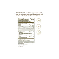 Miniatura per l'etichetta di Solgar Omega-3 Fish Oil Concentrate 240 Softgels evidenziano la salute cardiovascolare, mostrando le dimensioni della porzione, i nutrienti, gli ingredienti e le istruzioni per l'uso suggerite.