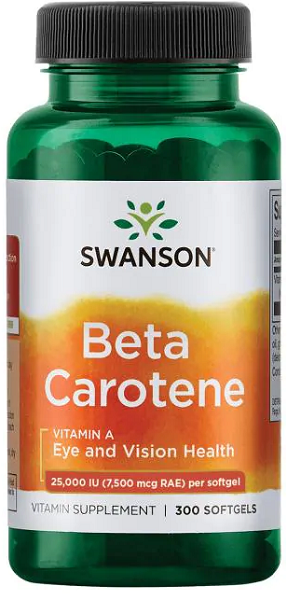 Beta-Carotene - 25000 UI 300 softgels integratore alimentare da Swanson.