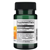 Thumbnail for A Swanson bottle of Beta-Carotene (Vitamin A) 10,000 IU Softgels features a green label highlighting its 3,000 mcg content, known for supporting vision and skin health.