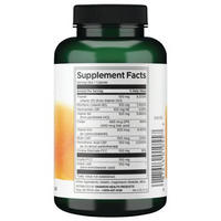 Thumbnail for A green bottle of Swanson Balance Vitamin B-100 Complex 100 Capsules prominently displays the Supplement Facts label, detailing vitamins and daily values for metabolic support.