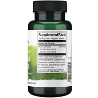 Thumbnail for Swanson's Chanca Piedra 500 mg offers liver and kidney support with Phyllanthus niruri leaves and stems, available in a green bottle of 60 veggie capsules. The label includes other ingredients and distributor details.