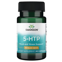 Thumbnail for Swanson's 5-HTP Mood and Stress Support offers serotonin support with 60 capsules of 50 mg each, derived from Griffonia simplicifolia.