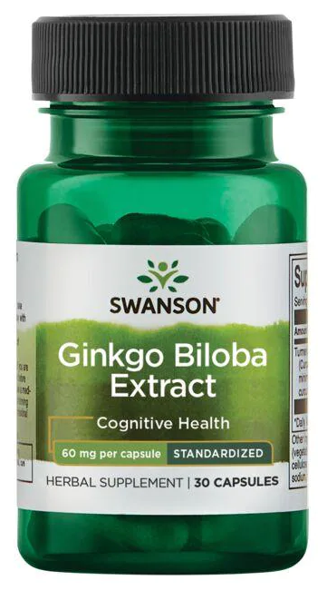Swanson Estratto di Ginkgo Biloba 24% - 60 mg 30 capsule.