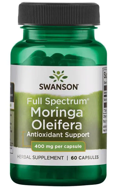 Swanson Moringa Oleifera - 400 mg 60 capsule supporto antiossidante per ridurre lo stress ossidativo e il danno cellulare.