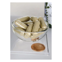 Thumbnail for A clear bowl holds several brown capsules, likely Swanson's Butea Superba Root 400 mg 60 Capsules dietary supplement, beside a penny for size reference on a white surface.