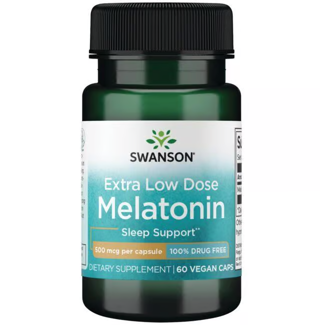 Extra Low Dose Melatonin 500 mcg 60 Veggie Capsules