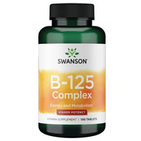 Thumbnail for Swanson's Vitamin B-125 Complex, designed for energy production and metabolic support, includes 100 tablets.