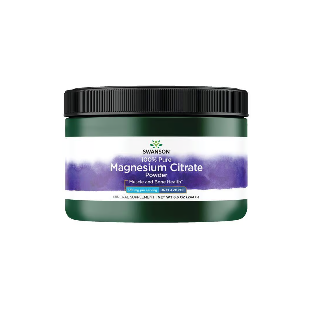 100% Pure Magnesium Citrate Powder - Unflavored 244 g