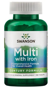 Anteprima per Swanson Multi with Iron 130 Tab Century Formula multivitaminica con vitamine e minerali essenziali per la protezione antiossidante.
