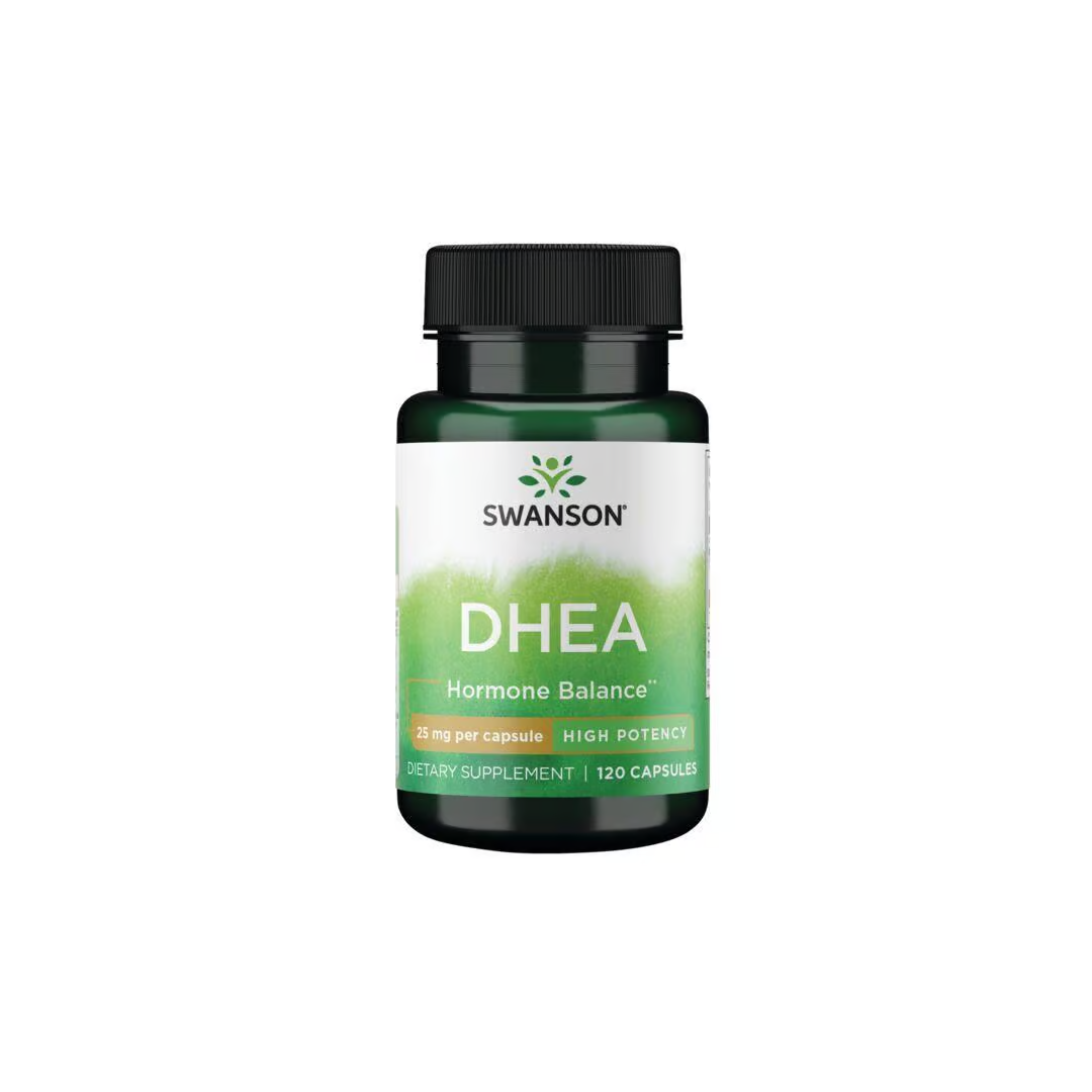 Discover Swanson's DHEA 25 mg 120 Capsules - High Potency, a dietary supplement that supports balance and vitality. Sourced from the adrenal cortex, each capsule offers 25 mg to enhance your daily wellness routine.