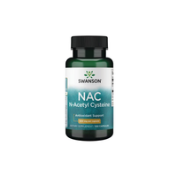 Thumbnail for This bottle of Swanson's NAC - N-Acetyl Cysteine contains 100 capsules, each providing 600 mg for antioxidant support.