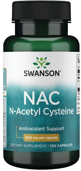 Swanson La N-acetilcisteina - 600 mg 100 capsule è un potente integratore antiossidante che aiuta la disintossicazione e promuove la salute del fegato.