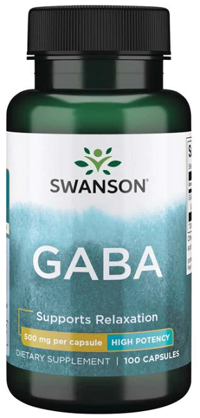 Swanson GABA - 500 mg 100 capsule supporta le capsule di rilassamento.