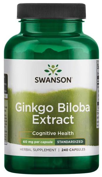 Swanson Estratto di Ginkgo Biloba 24% 60 mg 240 cap.